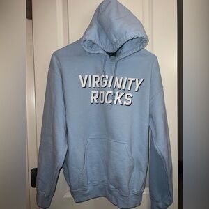 Virginity Rocks Blue Hoodie